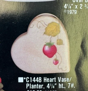 VINTAGE CERAMICHROME CERAMIC MOLD #C-1448 HEART VASE/PLANTER - Picture 1 of 11