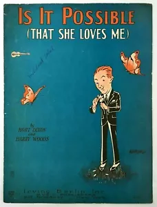 Is It Possible That She Loves Me Sheet Music 1927 Piano Guitar Dixon Woods Vtg - Picture 1 of 4