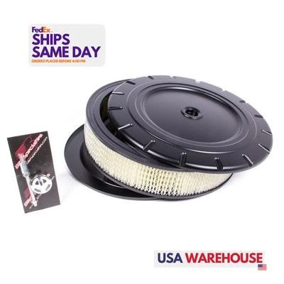Billet Specialties BLK15830, Kit 14 In Air Cleaner Vintage Black Performance Par - Image 1 of 4