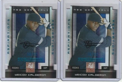 2008 Donruss Elite Extra Edition Yeicok Calderon Aspirations auto RC /50 (x2) - Image 1 of 2