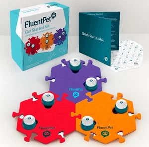 Fluent Pet Get Started Kit 6 Buttons 3 HexTiles 60+ Button Stickers Talking Pet - Picture 1 of 9