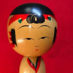Seltene traditionelle Kokeshi von Takeda Norio 6 Zoll Yajiro Stil handgefertigt Japan - Bild 1 von 6