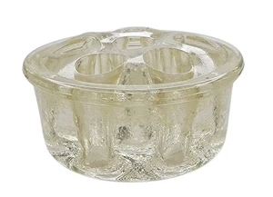Vintage 2.5 in Glass Domed 7 Hole Flower Frog #5 - Bild 1 von 4