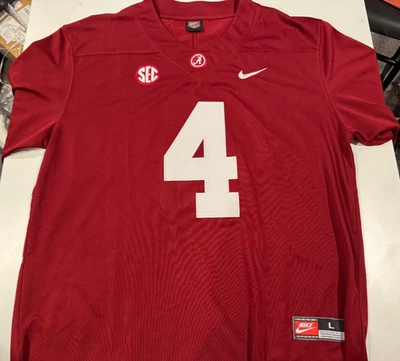 Camiseta de fútbol americano Alabama Crimson Tide Jalen Milroe cosida roja Foto 1 de 4