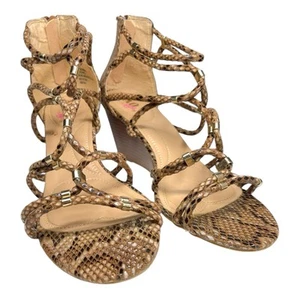 Sandalias de cuña XOXO para mujer 10M con estampado de serpiente Safari Mob WIfe dinero antiguo Y2K - Imagen 1 de 10