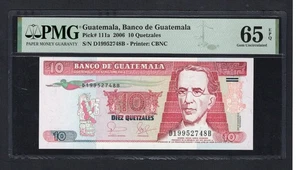 Guatemala 10 Quetzales 2006 P111a Uncirculated Graded 65 - Picture 1 of 2
