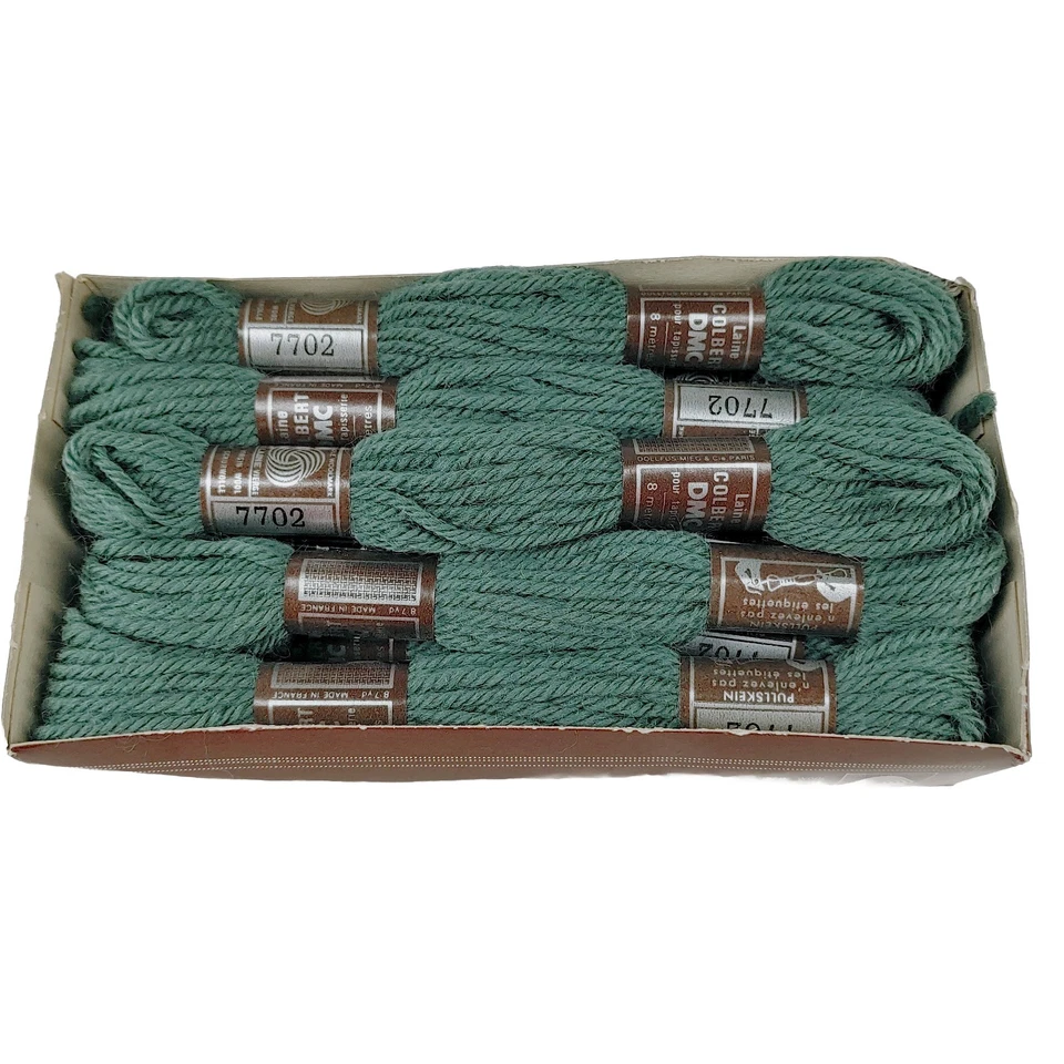 DMC Laine Colbert Yarn Grey Green Tapestry Wool Needlepoint Lot 10 Box France - Image 1 of 4