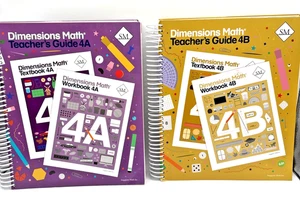 Dimensions Math Home Instructor's Guide 4A & 4B Singapore Math Inc. LIKE NEW - Picture 1 of 8