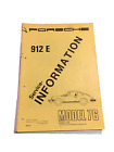 Porsche 912 E 1976 OEM Shop Service Information Repair Manual Dealer Release 76