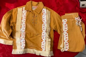 1950s BOY INDIAN COSTUME PLAINSMAN BY BLUE JEAN CORP. SIZE 5, UNWORN - Picture 1 of 6