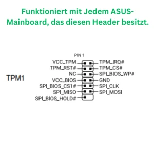 TPM 2.0 ASUS 14-1 pin SPI | Trusted Platform Modul | Windows 11 | NEU - Bild 1 von 4