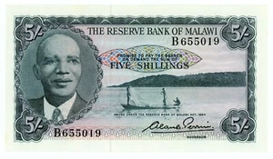 Malawi … P-1 … 5 Shillings … 1954 … *UNC* ... Prefix "B". - Picture 1 of 2