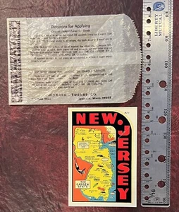 Lindgren - Turner Co Water Decal - New Jersey mit Hülle - guter Vintage Zustand - Bild 1 von 5