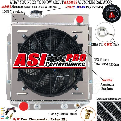 Ventilador de cubierta de radiador de 4 filas para Ford Falcon Mercury Comet 60-65/Ford Mustang 65-66 Foto 1 de 4