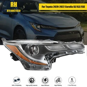 Headlight Front For 2020-2022 Toyota Corolla SE XLE XSE Right Clear Lens Black - Picture 1 of 12