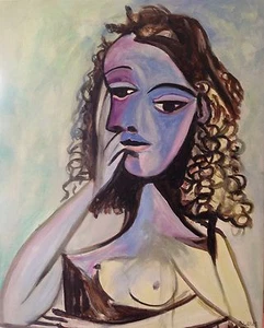 NEW DAVID ALDUS ORIGINAL "Nusch Éluard" 1938 After Picasso Art Deco PAINTING - Picture 1 of 2