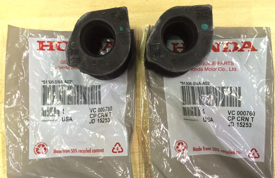Genuine OEM Honda Civic 4dr Front Sway Bar Bushings 06-11 Stabilizer Sedan Pair - Image 1 of 1