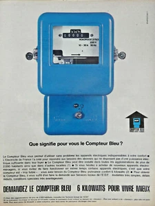 PUBLICITÉ DE PRESSE 1963 EDF LE COMPTEUR BLEU ÉLECTRICITÉ DE FRANCE - Picture 1 of 1