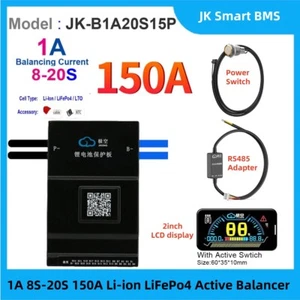 JK Smart BMS 1A 8S-20S 150A Li-ion LiFePo4 Active Balancer BT/RS485/LCD Display - Bild 1 von 24