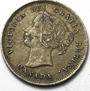 1901 Kanada 5c Fünf Cent Silbermünze Half Dime KM# 2 XF - Bild 1 von 3