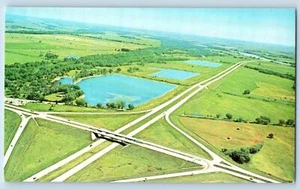 C1950 Vista Aérea Interestatal 80 Road Ranch Highway Grand Island Nebraska Postal - Imagen 1 de 2
