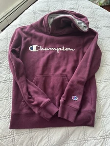 Youth Champion Hoodie Boys Size Medium Sweatshirt Pullover Maroon Classic - Picture 1 of 2