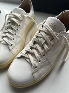 Eleventy Men’s White Leather Sneakers UK 8 EU 42 US 9 7300G (Like Loro Piana) - Picture 1 of 13