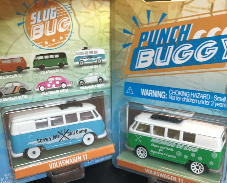 Jada Punch Buggy Slug Bug Volkswagen T1 Ski Camp Lodge Diecast Model Cars - Image 1 of 1