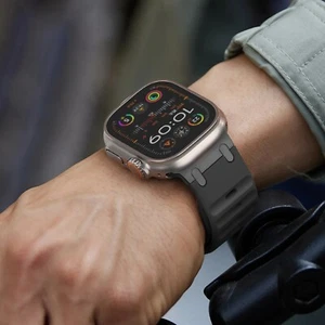 Sportowy silikonowy pasek do Apple Watch Stal nierdzewna Correa Bransoletka iwatch Prezent - Zdjęcie 1 z 34