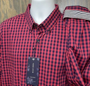 Cactus Man Ricky Singh Mens XXL Red Blue Check Flip Cuffs Shirt Soft NEW $68 - Picture 1 of 9