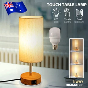 Bedside Lamp Touch Control Table Lamp with USB A Charging Ports 3-Way - Picture 1 of 11