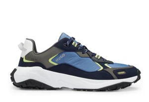 Mens HUGO Trainers Blue Casual Sneakers With Logo - GO1ST - Picture 1 of 8