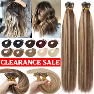 CLEARANCE Nano Ring Tip Hair Extensions  Micro Loop Beads Human Remy Hair Thick - Picture 1 of 38