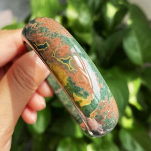 Natural Color Ocean Jasper Quartz Eye Crystal Bangle Inside Diameter 54.5mm C17 - Picture 1 of 10
