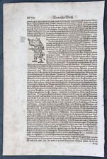 1628 Sebastian Munster Antique Print of Fighting Monk Knight in Africa