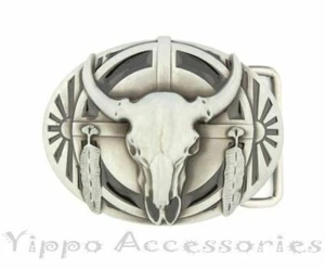 Native American Ceremonial Buffalo Skull Western Metal Fashion Belt Buckle - Picture 1 of 1