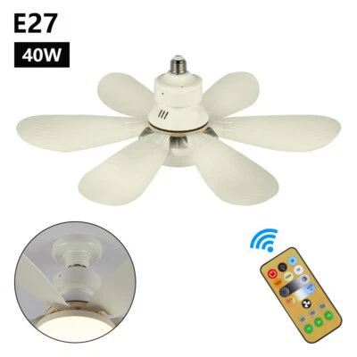 Quiet Indoor Small Ceiling Fan with LED Light and Remote Control E27 Ceiling Fan - Image 1 of 4