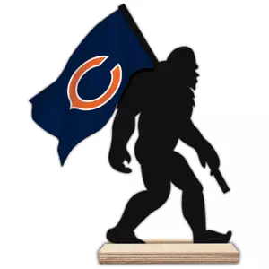 Chicago Bears Bigfoot Schreibtisch Kunstausschnitt mit Flagge Größe 18 - Bild 1 von 1