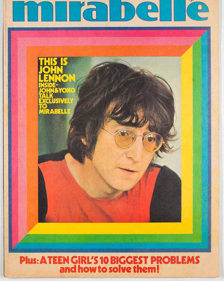 John Lennon & Yoko Ono exclusive interview RARE UK music magazine MIRABELLE 70's - Image 1 of 2