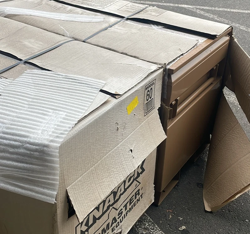 KNAACK 60 Jobsite Box Jobmaster Chest 60" x 24" x 28 1/4"  Padlockable, Tan - Image 1 of 1