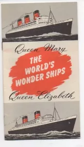 Vintage 1949 Cunard Queen Mary Elizabeth World Wonder Ships Booklet Brochure - Picture 1 of 3