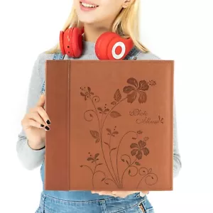 12.8 x 13.2 Leather Brown Magnetic Self-Stick Photo Album Scrapbook(20 Sheets) - Picture 1 of 8