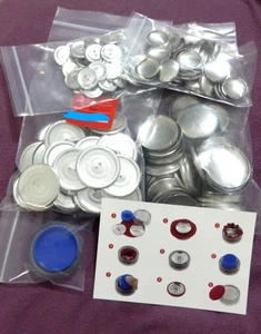 About 100 Metal Button Blanks to Make Approx. 1 & 2 Inch Fabric Buttons see desc - Picture 1 of 6