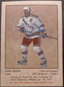 Tarjeta de hockey retro Mini Rangers ITG Parkhurst Mark Messier 2002-2003 - Imagen 1 de 2