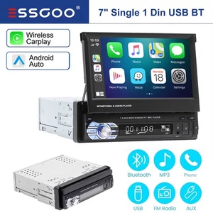 7inch Single 1 DIN Flip out Car Radio Stereo Touch Screen Bluetooth MP5 Player - Picture 1 of 11