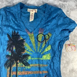 Vintage Op Ocean Pacific Damen Gr. L Zuma Beach See Through T-Shirt Neu mit Etikett 80er 90 - Bild 1 von 7