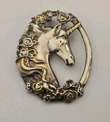 Colgante de colección Gorham plata esterlina unicornio con detalles dorados 12 gramos Foto 1 de 4