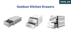 Outdoor Kitchen Drawers,Stainless Flush Mount BBQ Drawers(Multiple sizes) - Picture 1 of 81