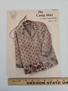 Cindy Taylor Oates THE CAMP SHIRT Taylor Made Designs Sewing Pattern INSERTS VG - Picture 1 of 5