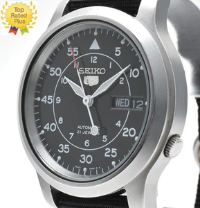 *COMO NUEVO* SEIKO 5 7S26-02J0 esfera negra día fecha reloj automático para hombres de JAPÓN - Imagen 1 de 12